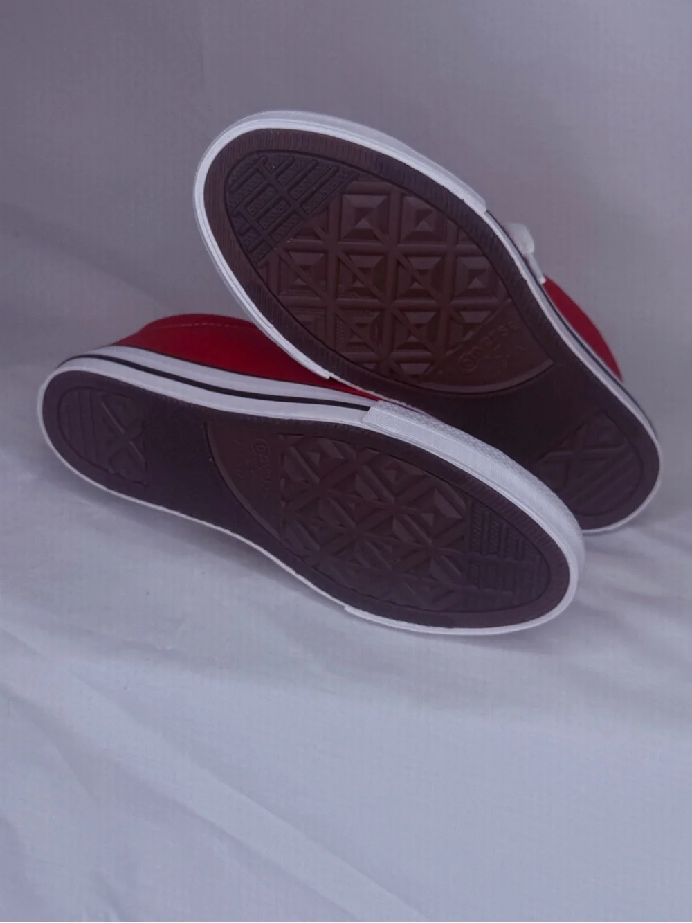 Converse Red Low Top Canvas Sneakers with White Soles